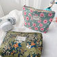 Cosbai - Corduroy Floral Cosmetic & Storage Bag