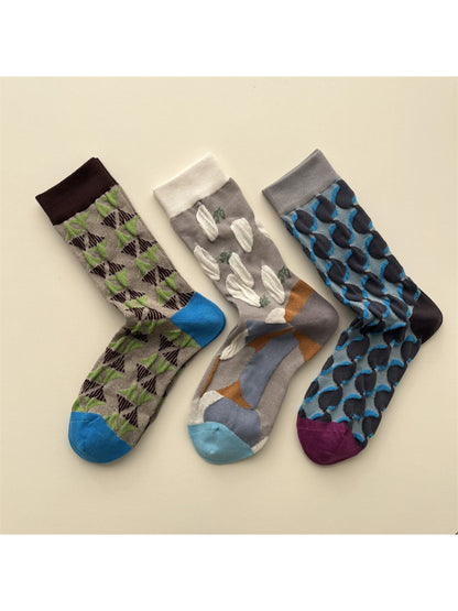 Rufia - Abstract Geometric Pattern Crew Socks product image 1