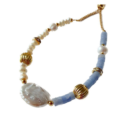 Bauai - Purple Beaded Pearl Bracelet - Bohemian Simplicity