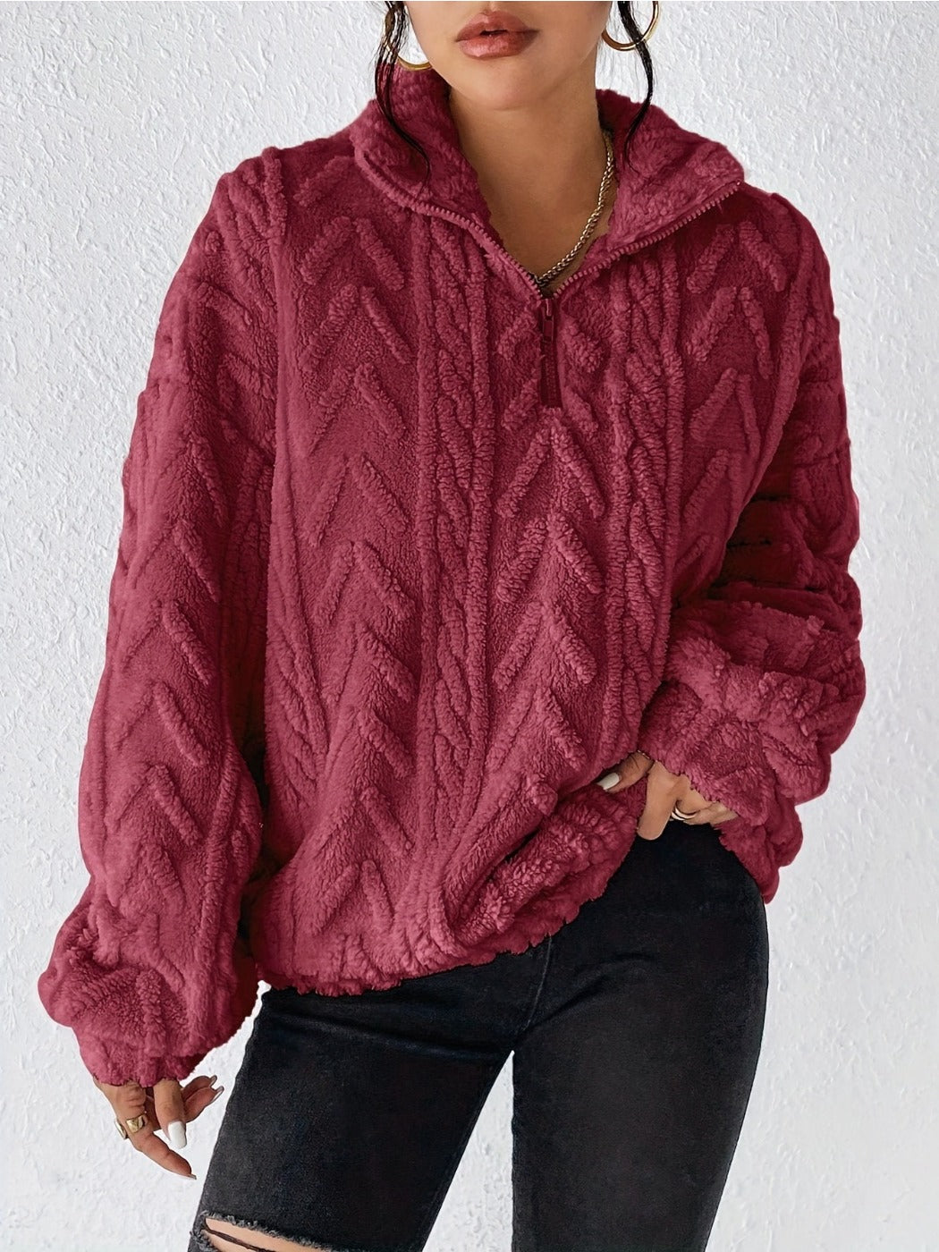 Crosa Casual Zip Pullover Sweatshirt for Women main product view