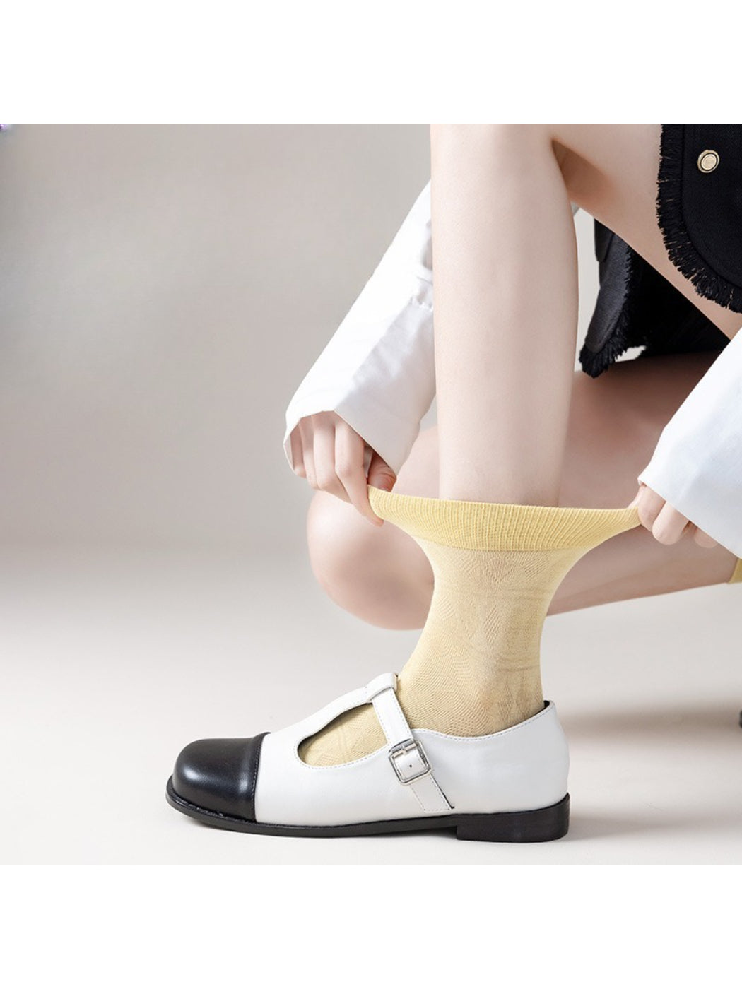 Rufia - Soft Geometric Textured Crew Socks product image 2