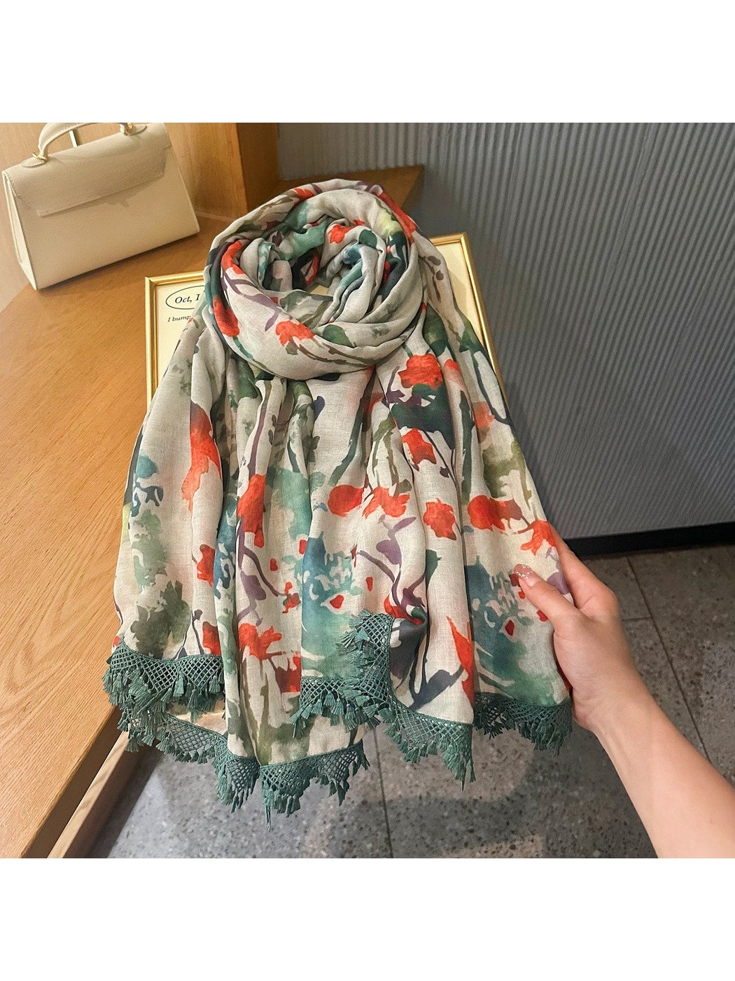 Scarvii - Artistic Floral Print Summer Wrap Scarf