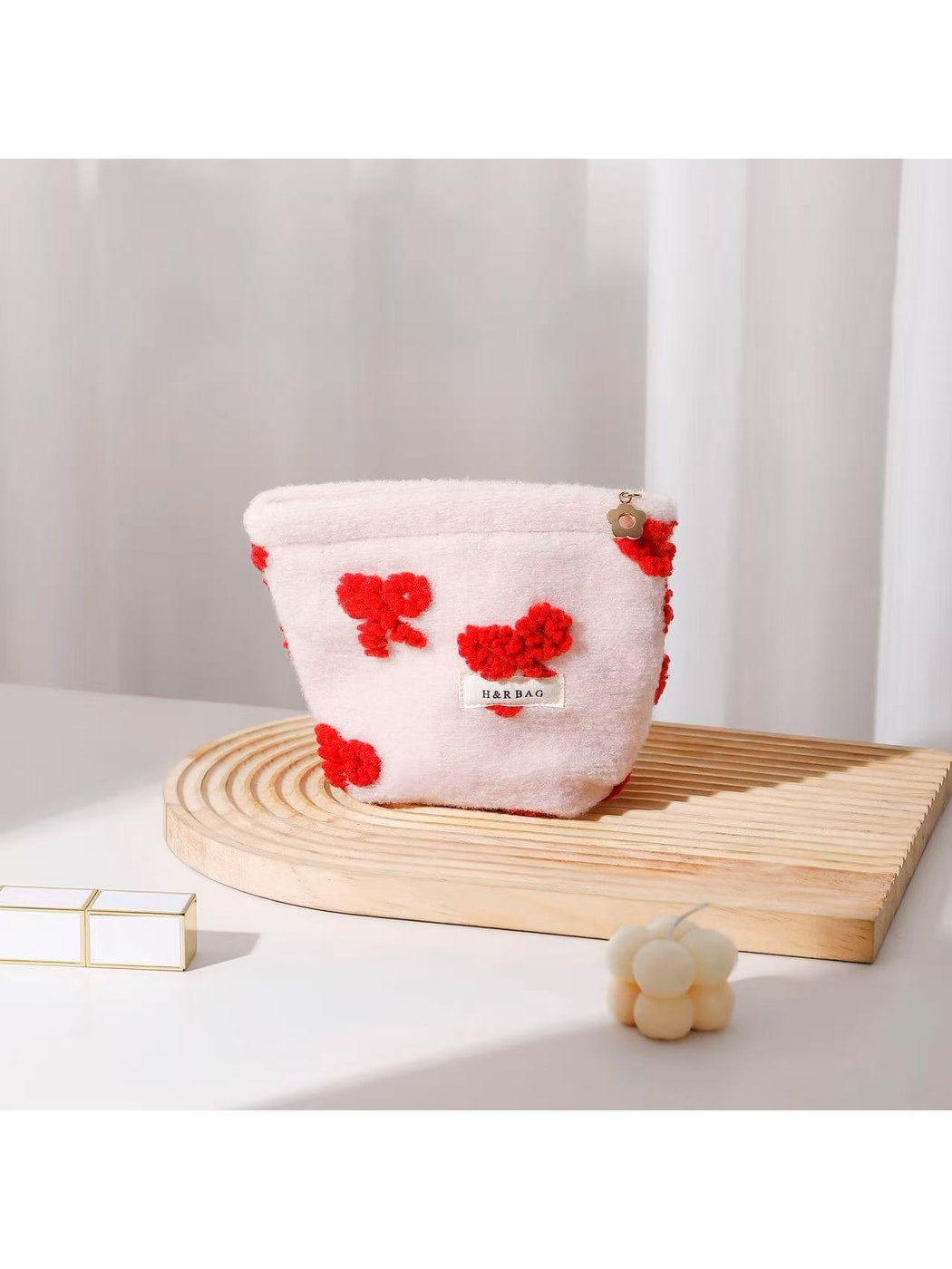 Cosbai - Bow Pattern Handheld Makeup Bag for Women