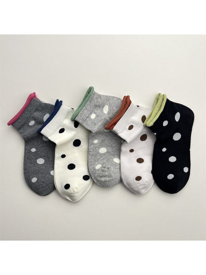 Rufia - Dot Color Block Low Cut Socks - image 1