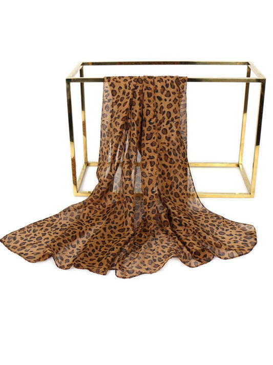 Scarvii - Spring Summer Leopard Print Lightweight Scarf