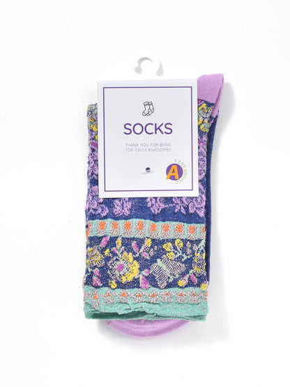 Rufia - Vintage Pattern Autumn-Winter Mid-Calf Socks