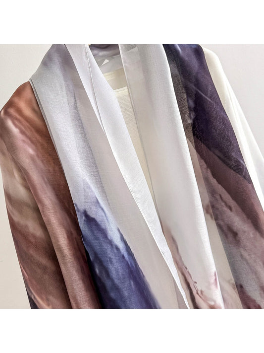 Scarvii - Deep-hued Flowing Printed Summer Wrap Scarf