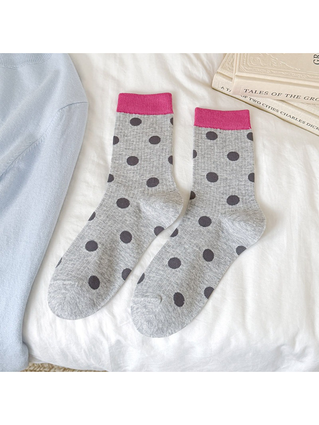 Rufia - Contrast Cuff Polka Crew Socks product image 8