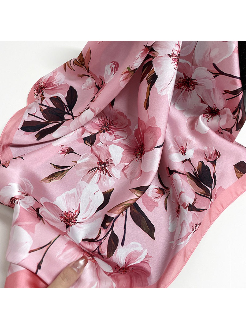 Scarvii - Elegant Floral Petal Pattern Square Scarf