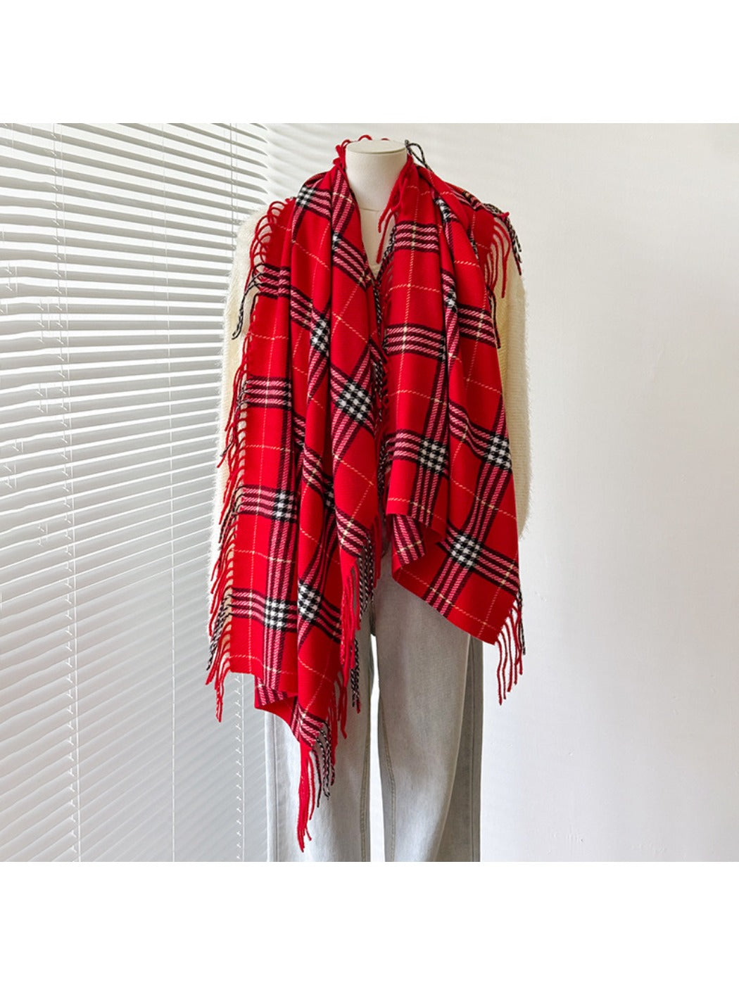 Scarvii – Tassel Fringe Plaid Scarf & Shawl