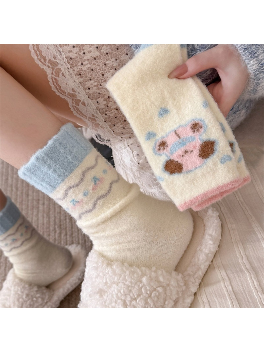 Rufia - Soft Animal Print Fuzzy Socks
