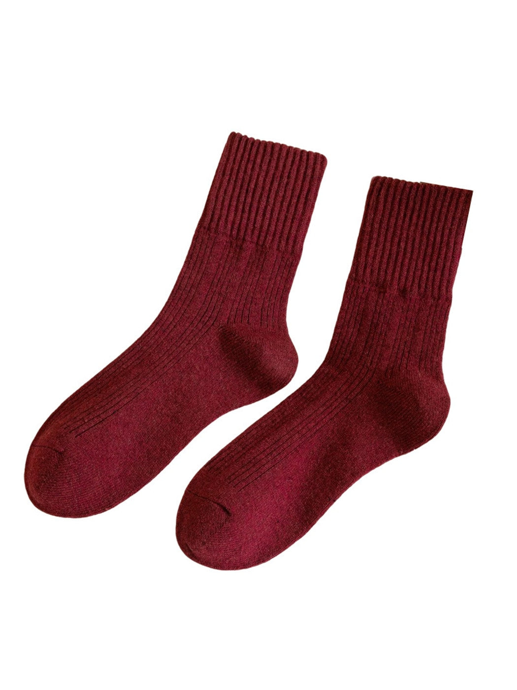 Rufia - Classic Plain Ribbed Casual Crew Socks