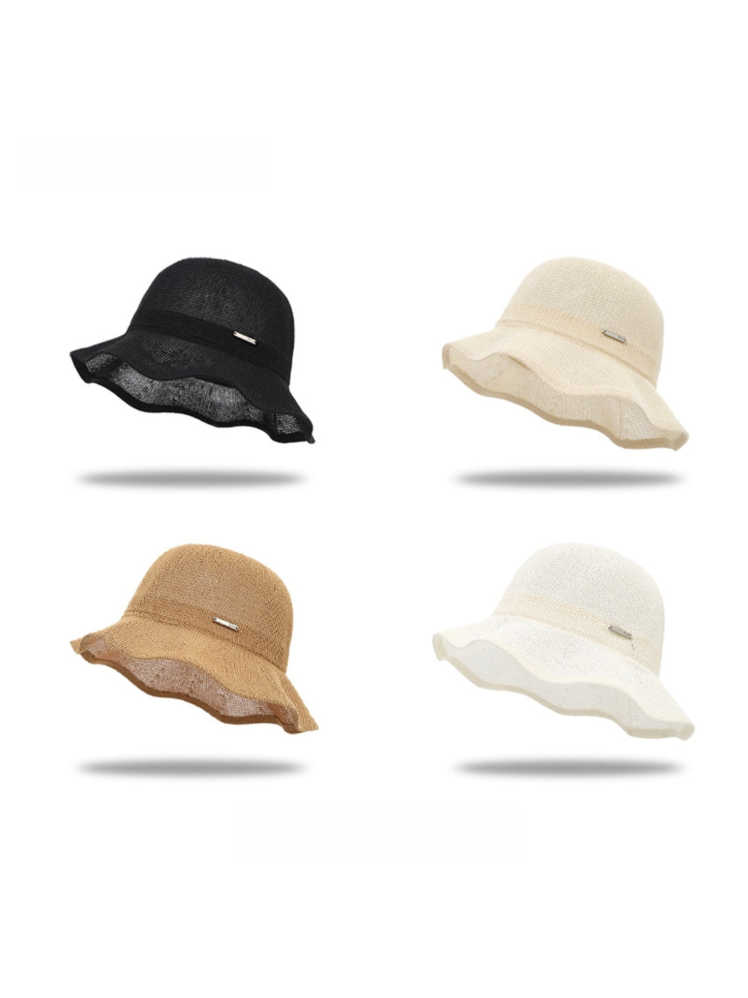 Haila - Wide Wavy Brim Women's Bucket Hat