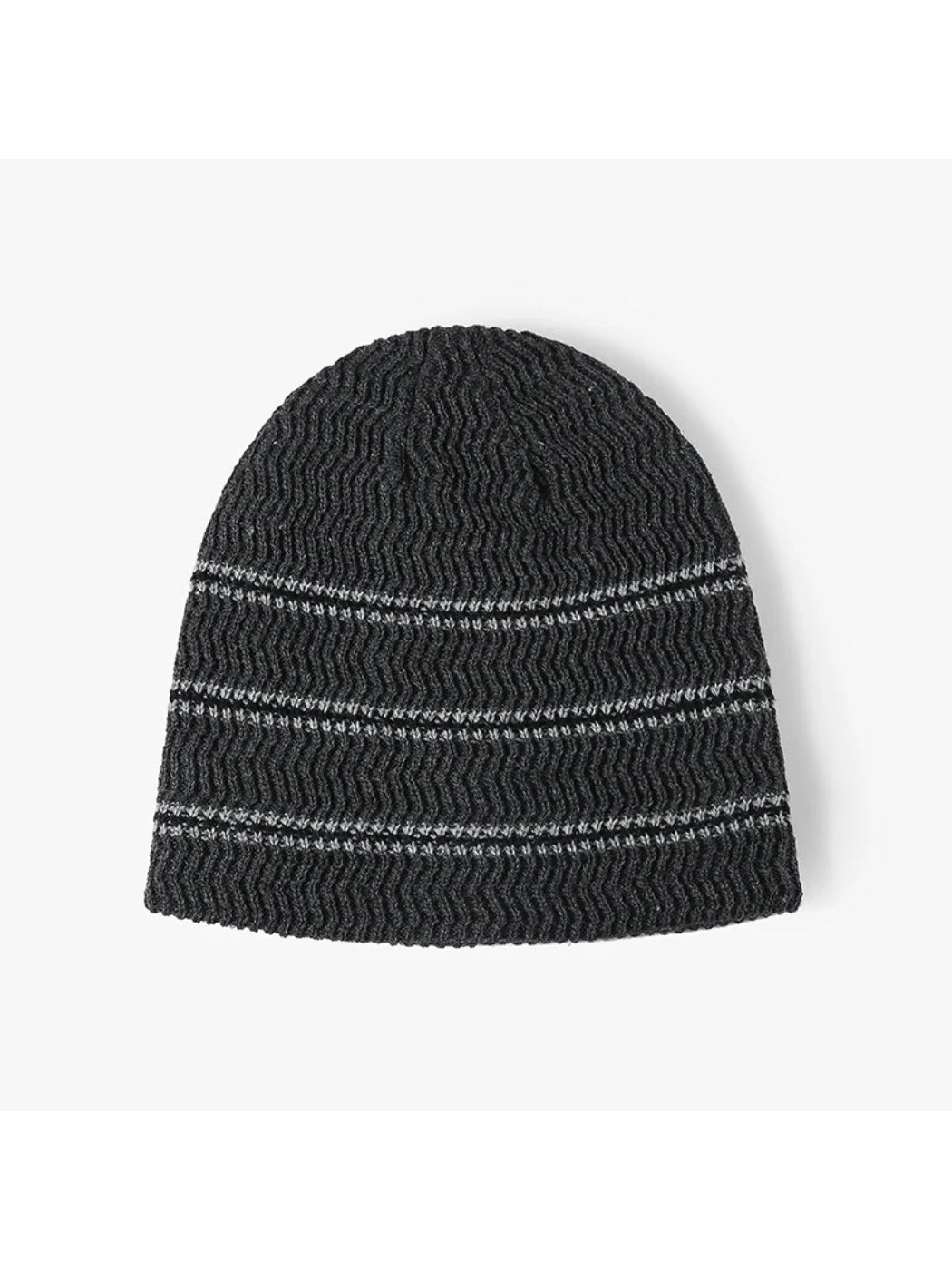 Haila - Contrast Stripe Fleece-Lined Knit Beanie