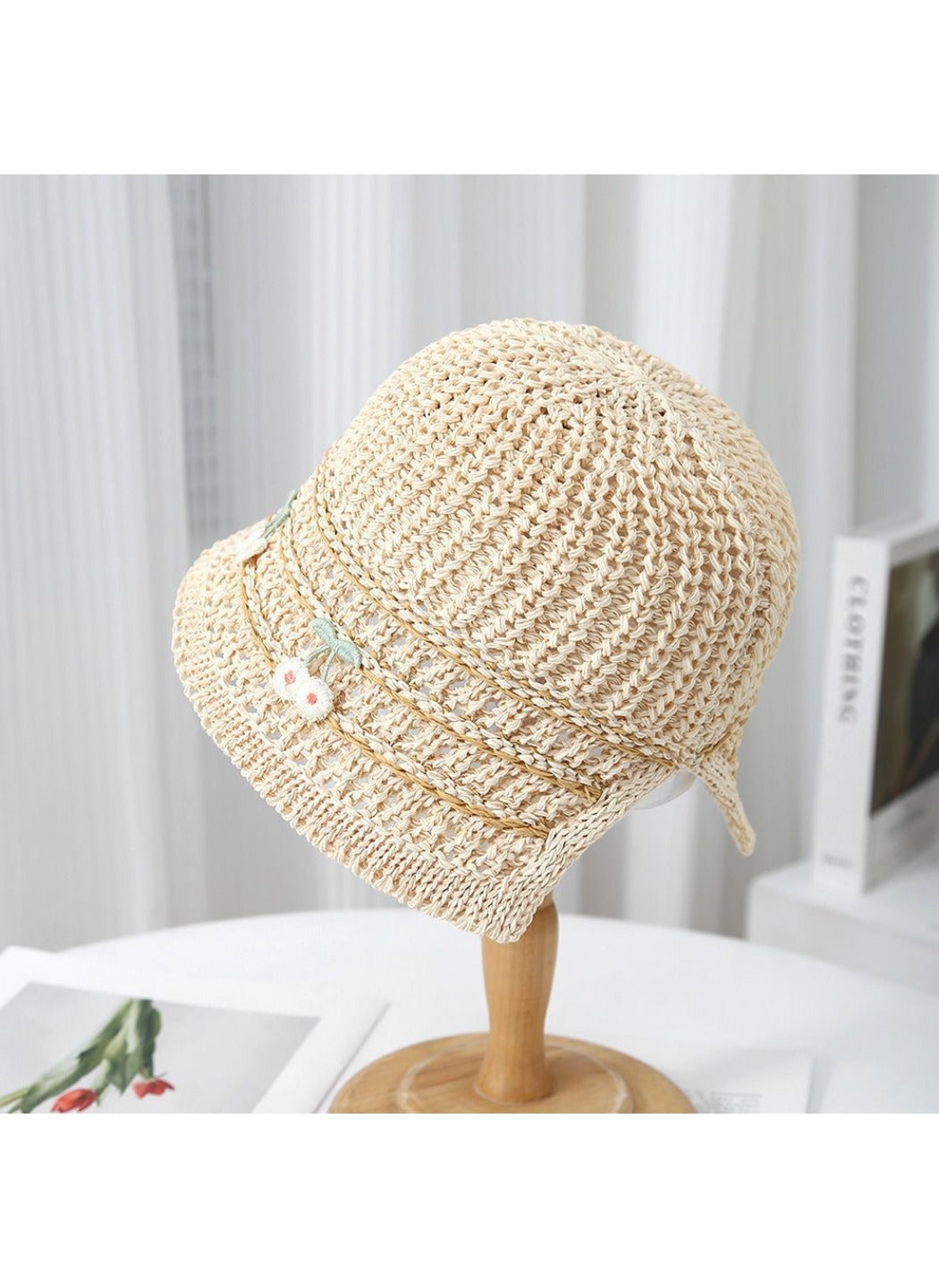 Haila - Fresh Bell‑Shape Hollow‑Out Wide‑Brim Bucket Hat