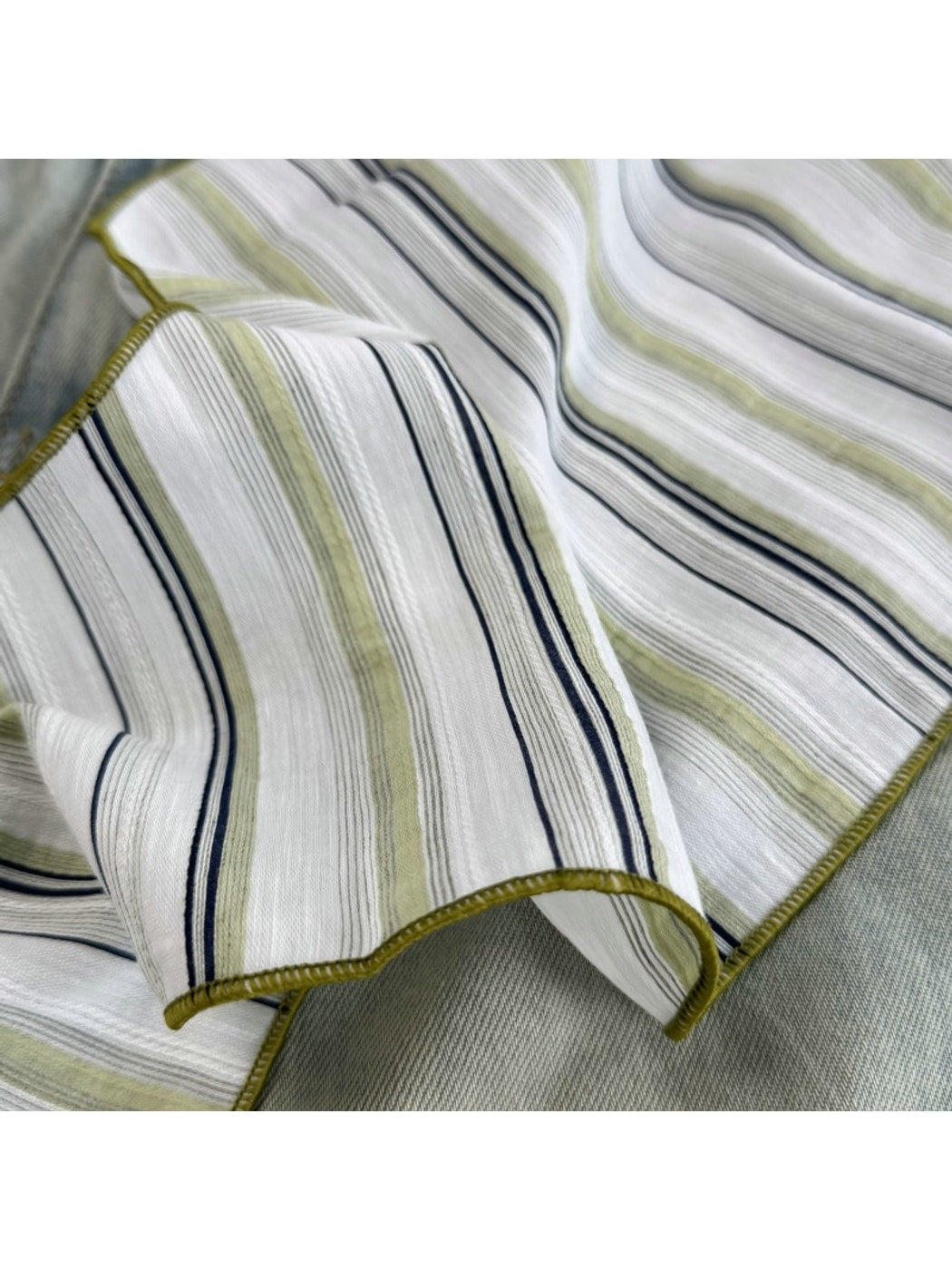 Scarvii - Striped Pattern Tassel Detail Triangle Scarf