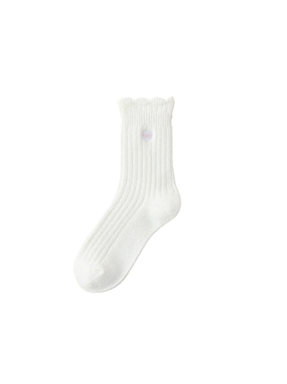 Rufia – Bow & Heart Embroidered Winter Socks
