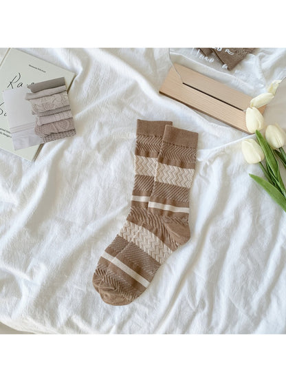 Rufia - Textured Zigzag Stripe Crew Socks