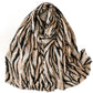 Scarvii - Zebra Print Scarf & Shawl with Gold Foil Fringe