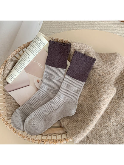 Rufia - Textured Ribbed Crew Socks