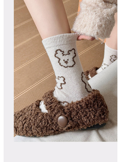 Rufia - Teddy Outline Pattern Crew Socks