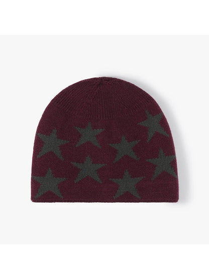 Haila - Star Jacquard Fleece-Lined Knit Beanie