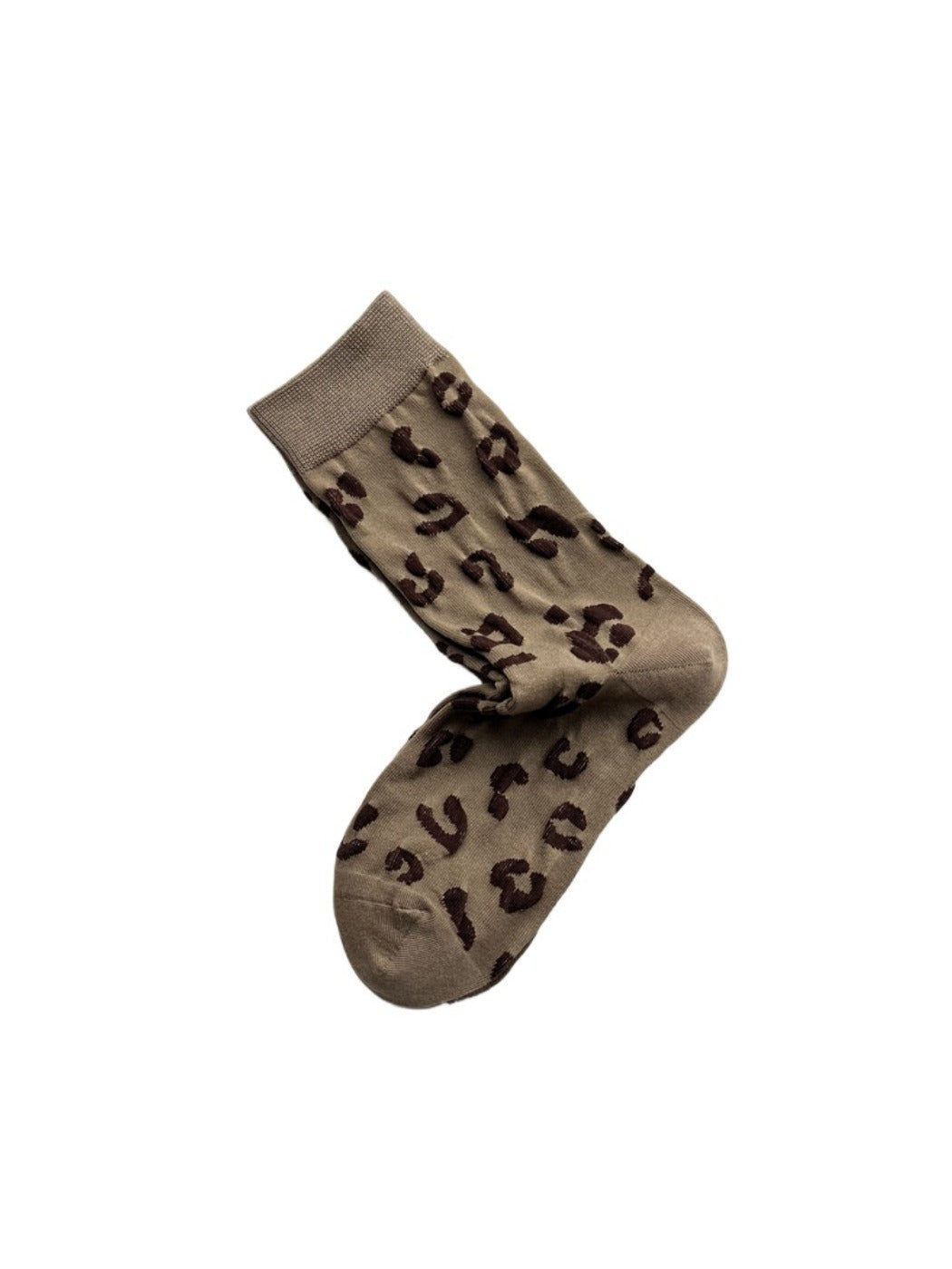 Rufia - 3D Leopard Print Mid-Calf Socks