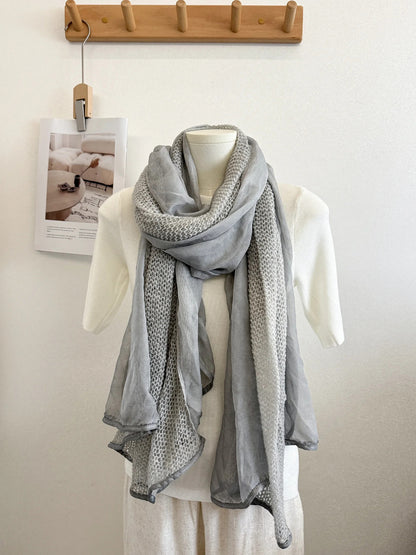 Scarvii - Airy Knit Panel Lightweight Scarf