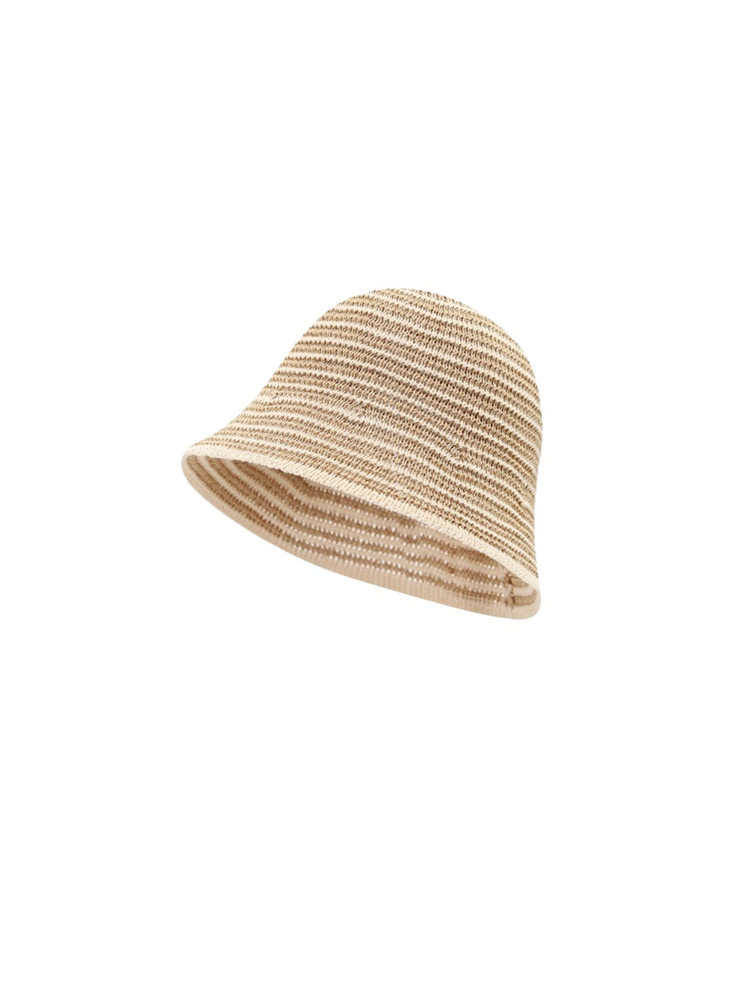 Close-up of Haila stripe knit bucket hat highlighting knit pattern and stripes