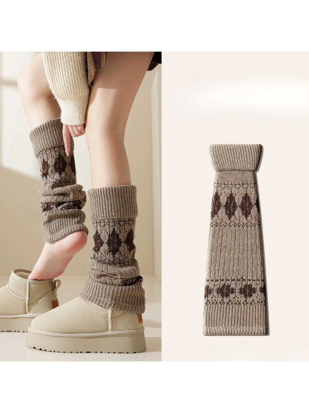 Cozyra - Retro Argyle Leg Warmers