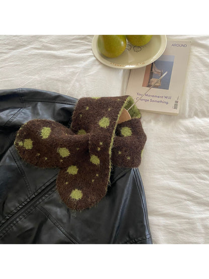 Scarvii - Polka Dot Rounded End Knit Scarf