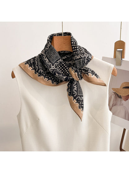 Scarvii - Mixed Floral Dot Patchwork Square Scarf