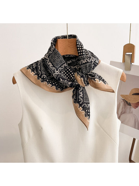 Scarvii - Mixed Floral Dot Patchwork Square Scarf