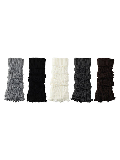 Cozyra - Textured Knit Ruffled Leg Warmers