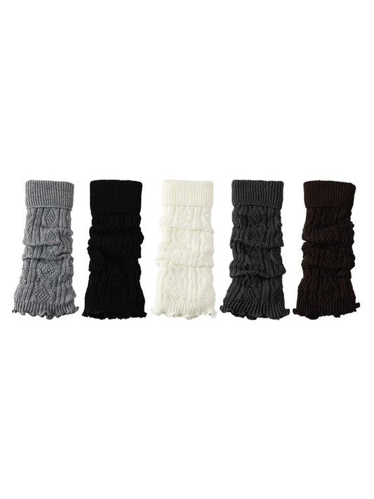 Cozyra - Textured Knit Ruffled Leg Warmers