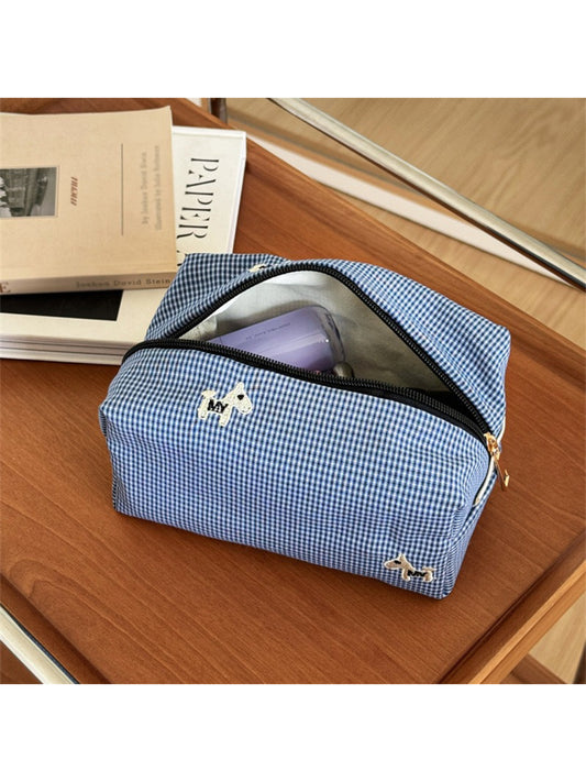 Cosbai cosmetic bag with dog embroidery on a white background