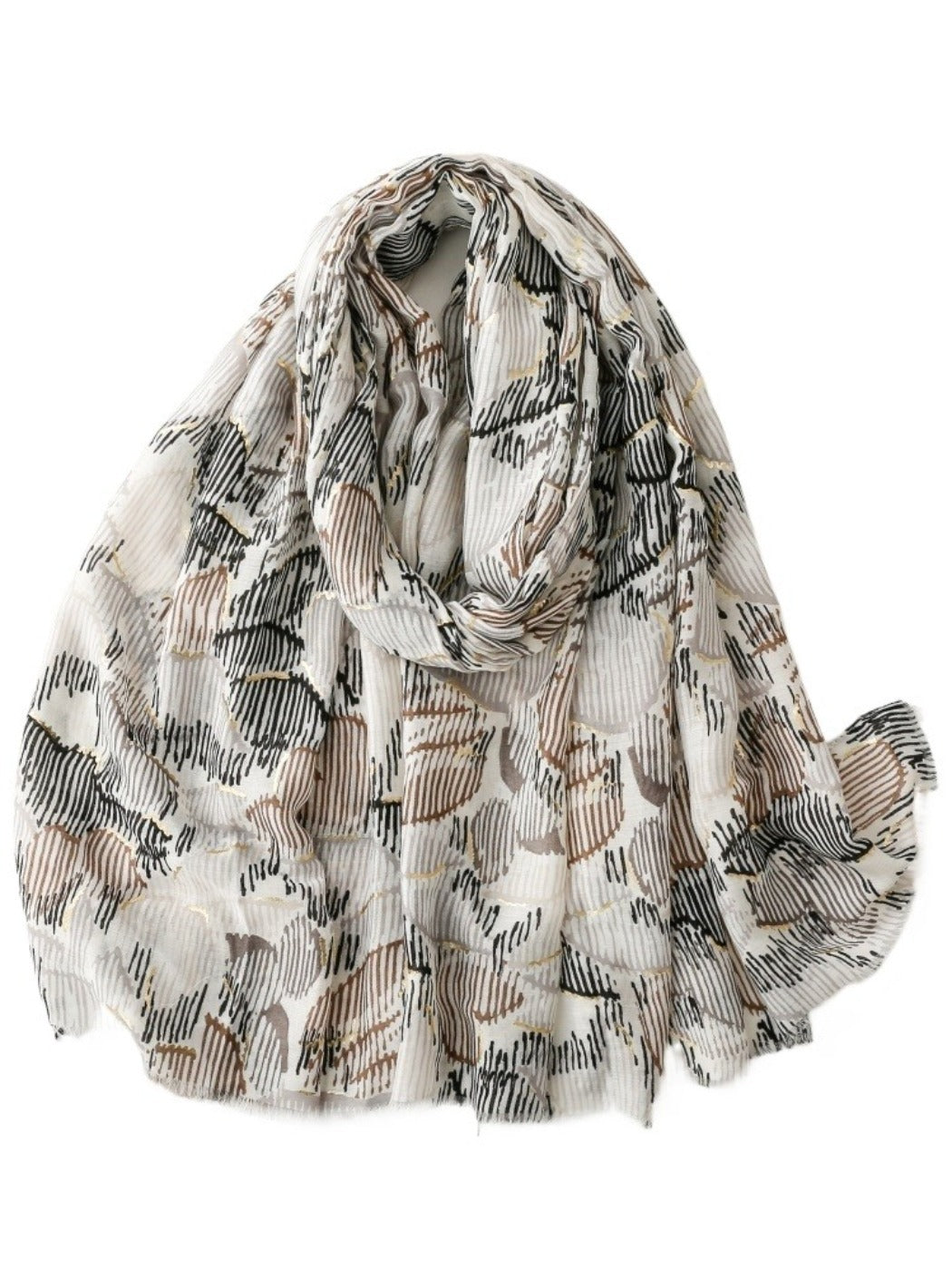 Scarvii - Unique Line-Floral Print Scarf
