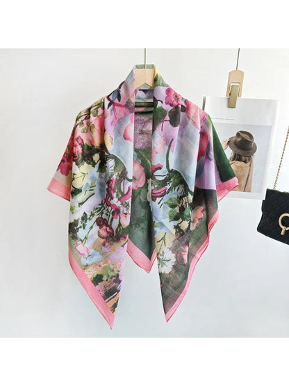 Scarvii - Watercolor Floral Square Scarf