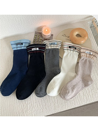 Rufia - Striped Cuff Crew Socks