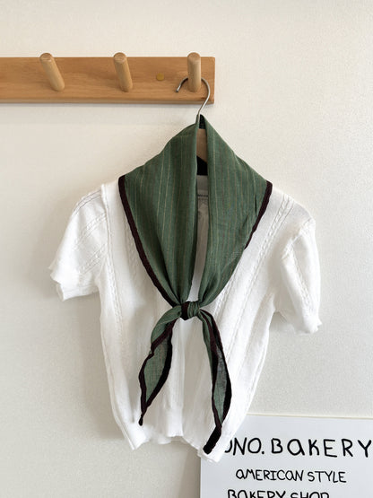 Scarvii - Contrast Edge Stripe Triangle Scarf
