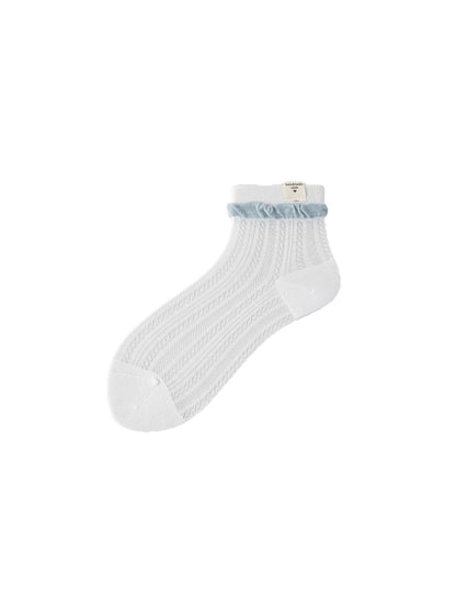 Rufia - Sweet Ruffle Trim Bow Detail Ankle Socks