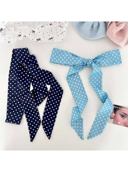 Scarvii Retro Polka Dot Print Skinny Scarf