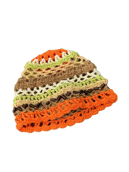 Haila - Foldable Openwork Decorative Knit Beanie Hat