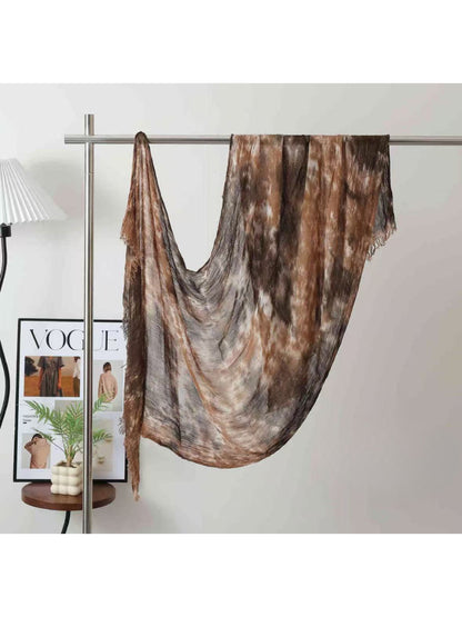 Scarvii - Abstract Mottled Tie-Dye Fringe Scarf