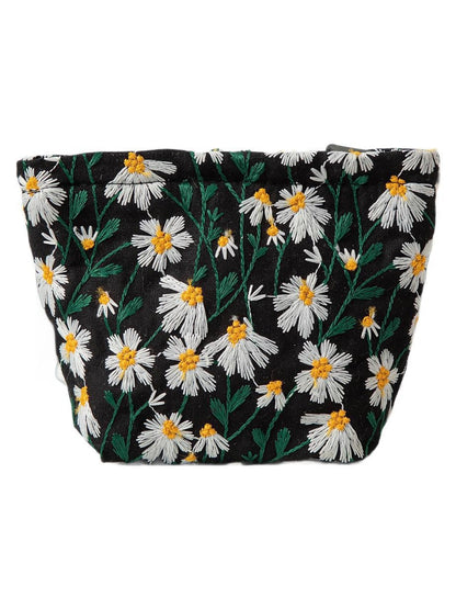 Cosbai - Elegant Floral Embroidery Cosmetic Organizer Bag