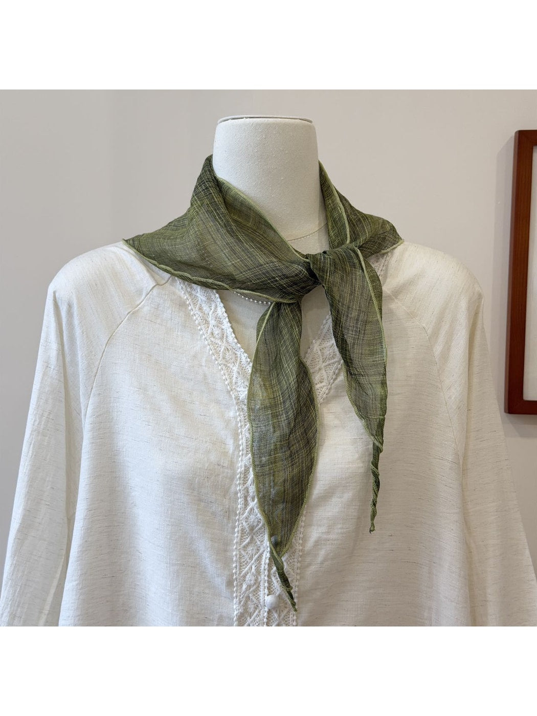 Scarvii Rolled Edge Plaid Triangle Bandana Scarf product image
