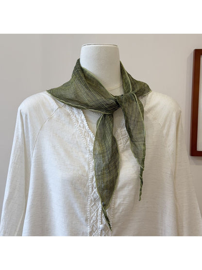Scarvii Rolled Edge Plaid Triangle Bandana Scarf product image
