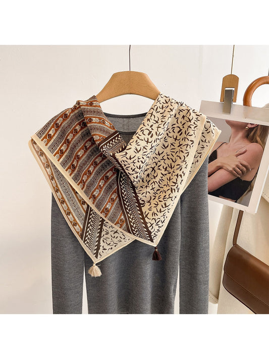 Scarvii - Retro Diagonal Split Boho Square Scarf