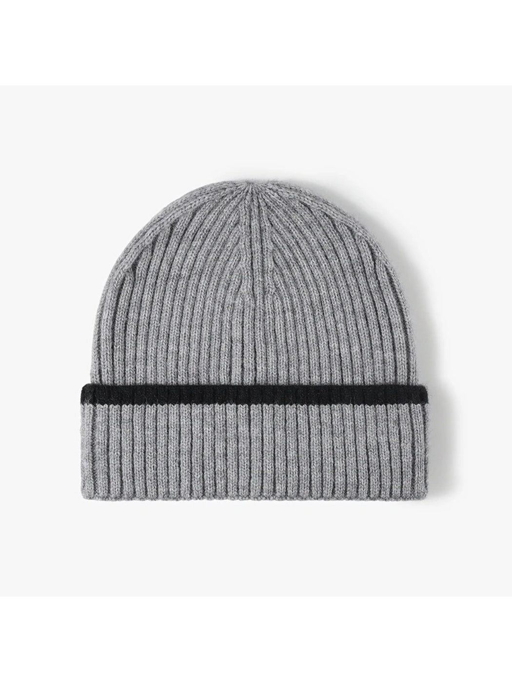 Haila - Contrast Stripe Ribbed Cuffed Knit Beanie