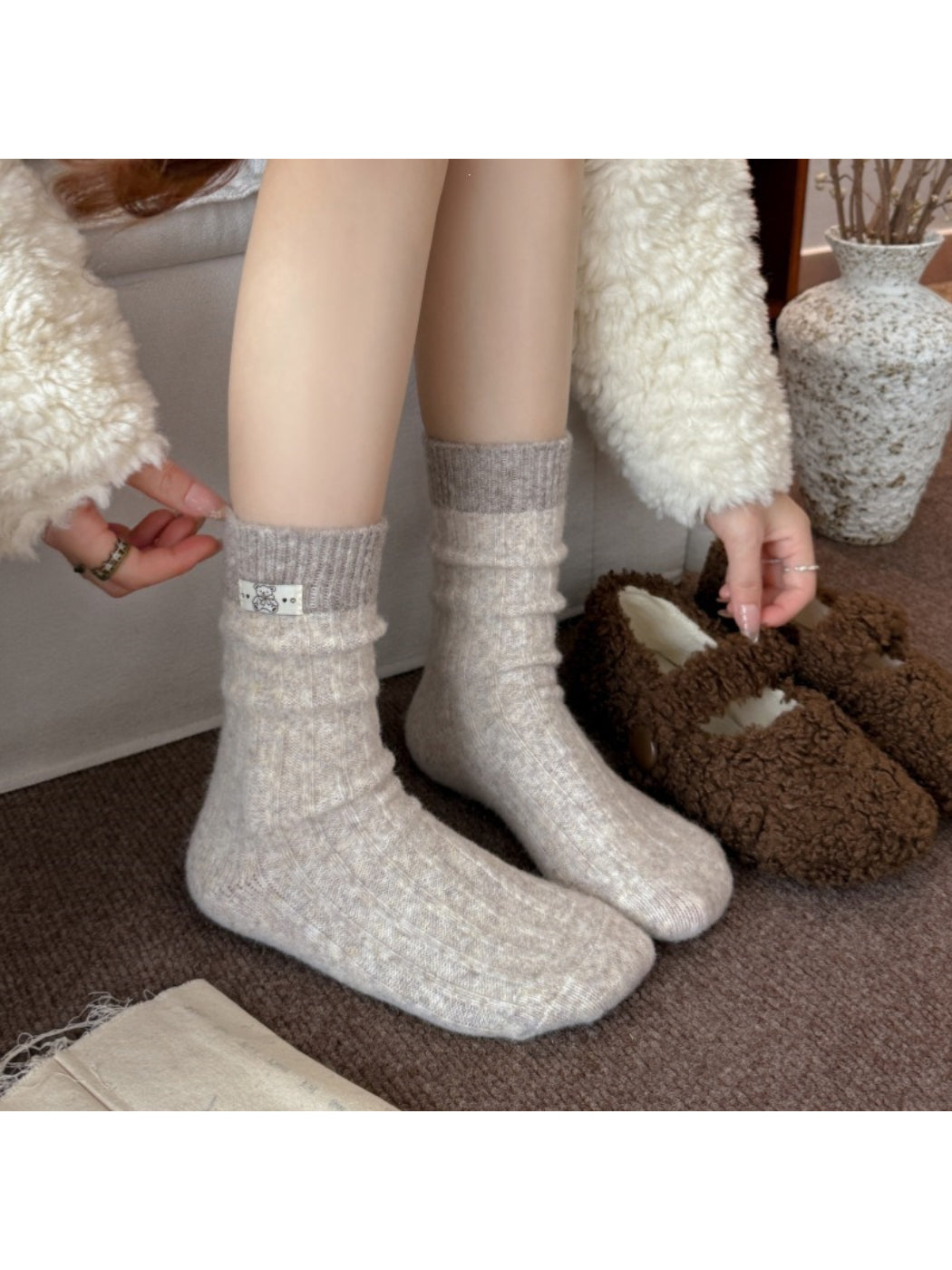 Rufia - Women's Cute Fuzzy Winter Socks